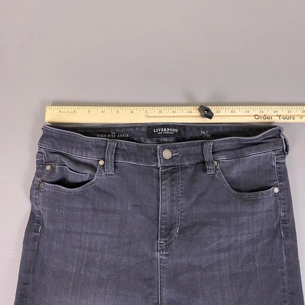 Liverpool Los Angeles High Rise Ankle Jeans Women's 14/32‎ Black / Charcoal Gray